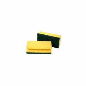 Estropajo fibra verde con esponja 2 u